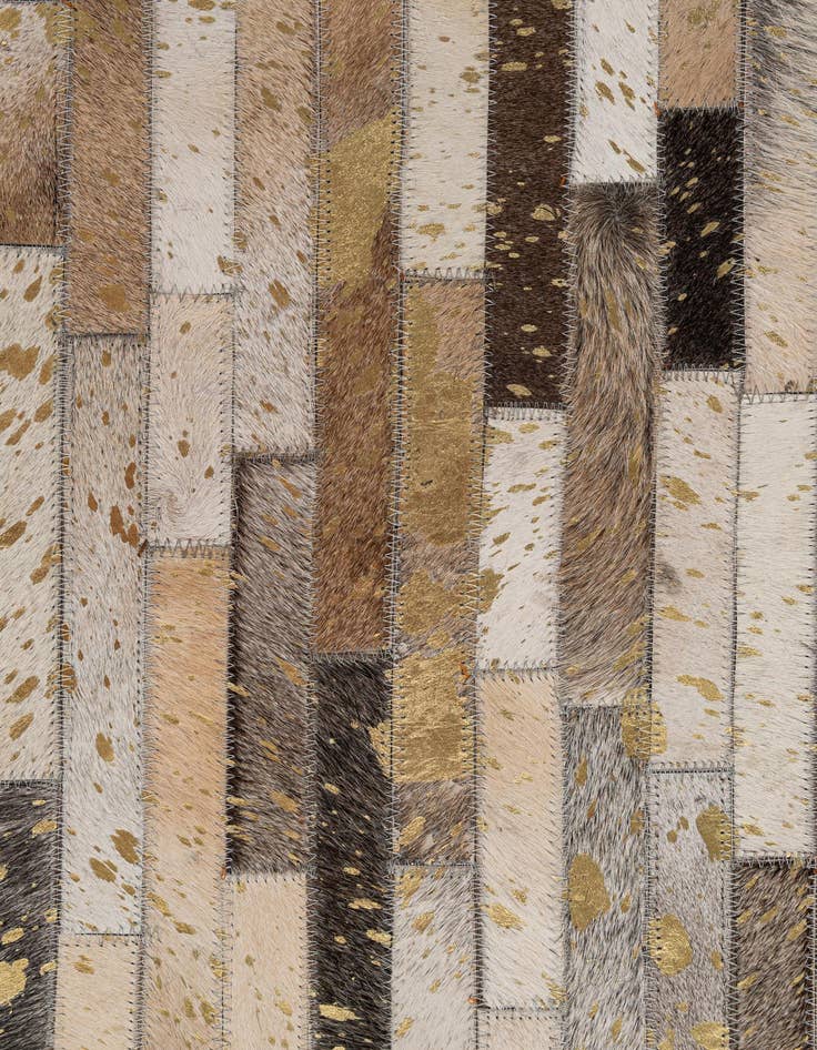 Detail image of  5' 1 x 8' 2 Cowhide - Patchwork Rug
