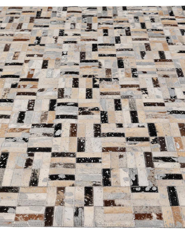 Detail image of  4' 11 x 7' 11 Cowhide - Patchwork Rug