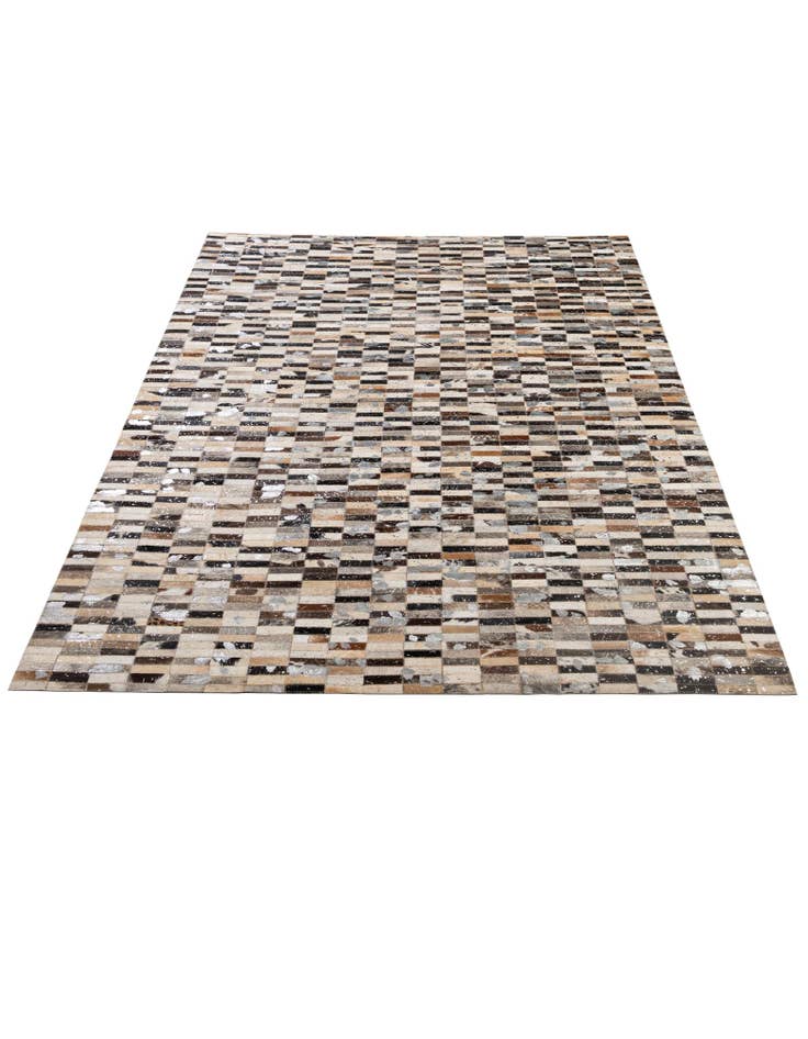 Detail image of  5' 2 x 8' Cowhide - Patchwork Rug