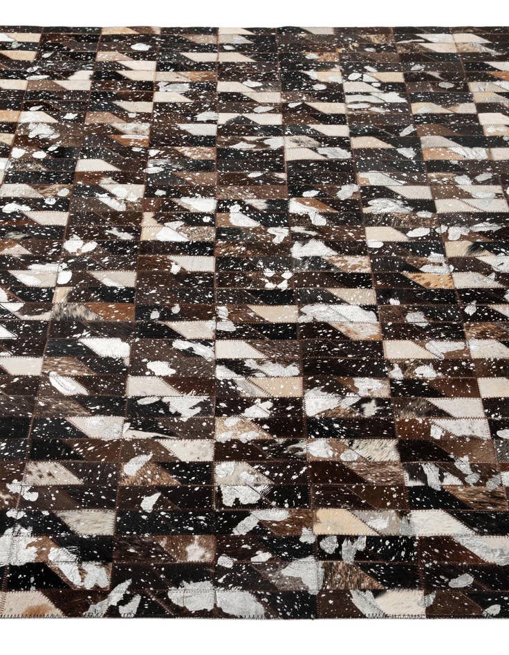 Detail image of  5' 1 x 7' 11 Cowhide - Patchwork Rug
