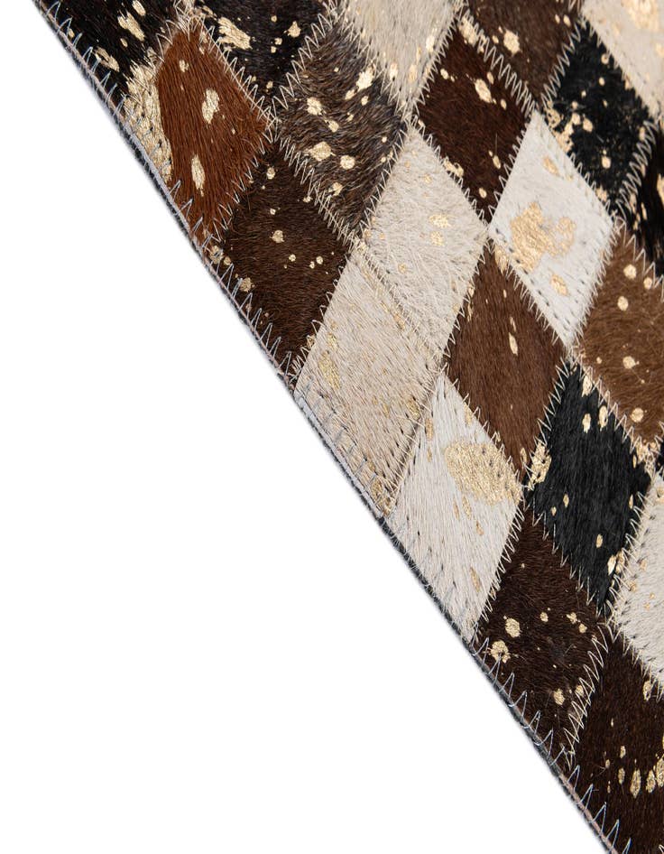 Detail image of  5' 1 x 7' 10 Cowhide - Patchwork Rug