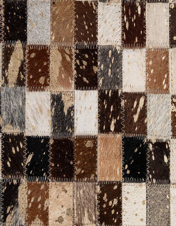 Detail image of  5' 1 x 7' 10 Cowhide - Patchwork Rug