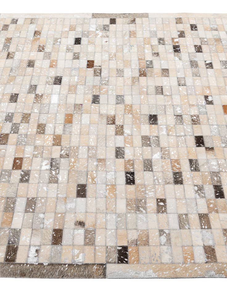 Detail image of  5' 2 x 7' 11 Cowhide - Patchwork Rug