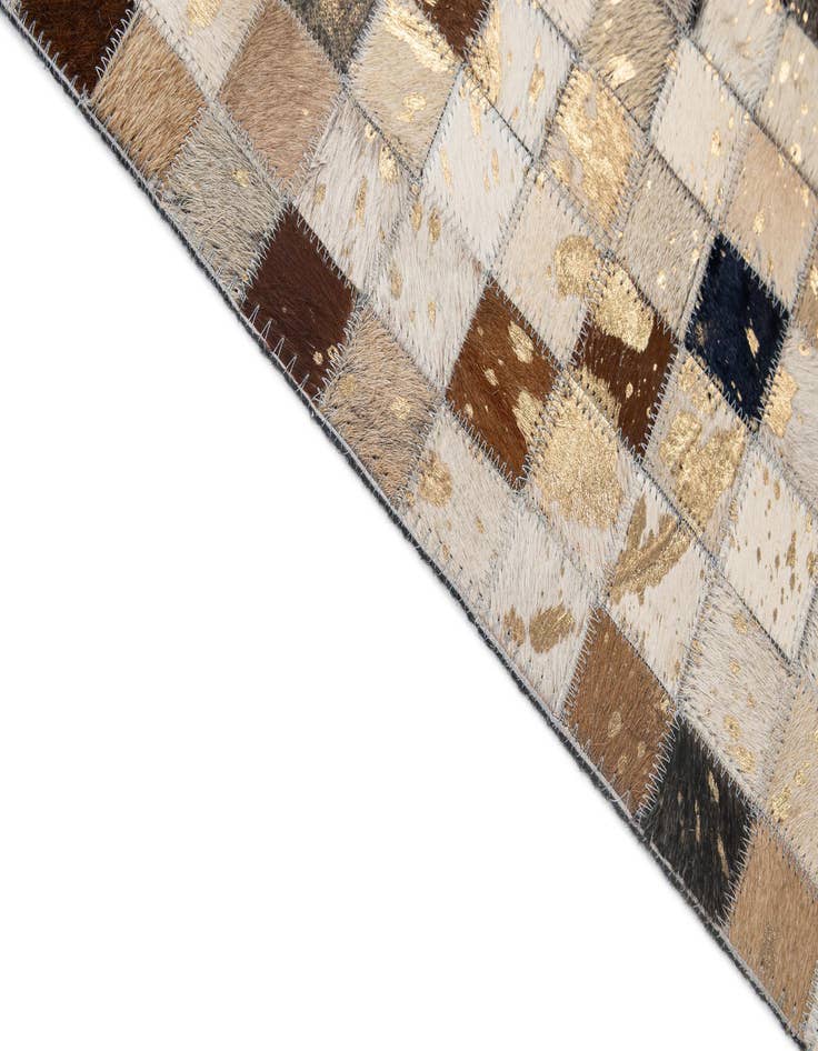 Detail image of  5' 2 x 8' 1 Cowhide - Patchwork Rug
