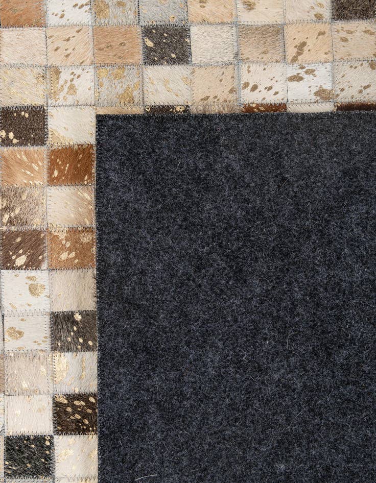 Detail image of  5' 2 x 8' 1 Cowhide - Patchwork Rug