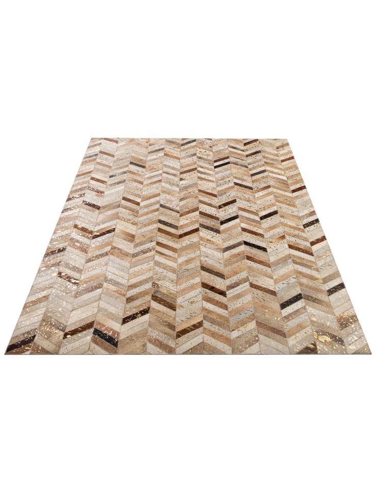 Detail image of  5' 2 x 8' 1 Cowhide - Patchwork Rug