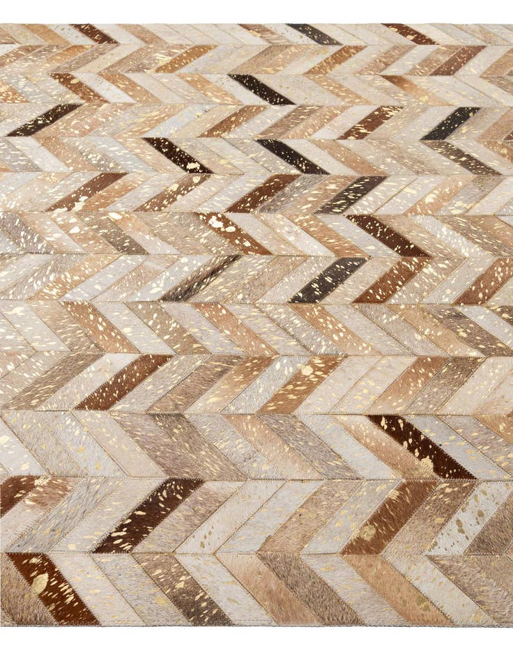 Detail image of  5' 2 x 8' 1 Cowhide - Patchwork Rug