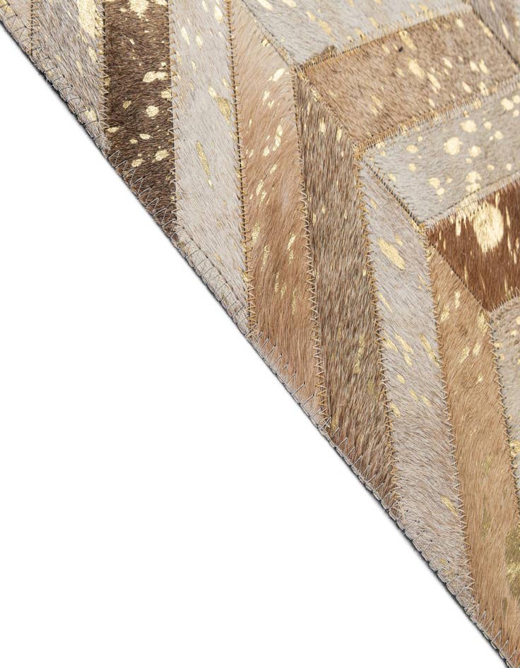 Detail image of  5' 2 x 8' 1 Cowhide - Patchwork Rug