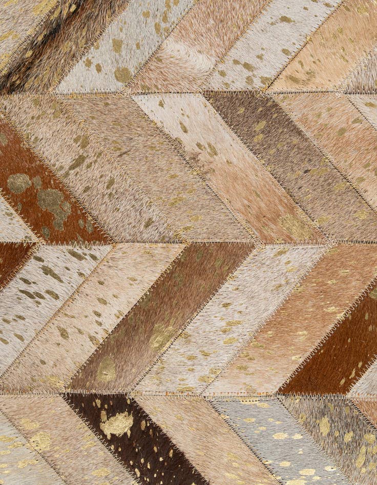 Detail image of  5' 2 x 8' 1 Cowhide - Patchwork Rug