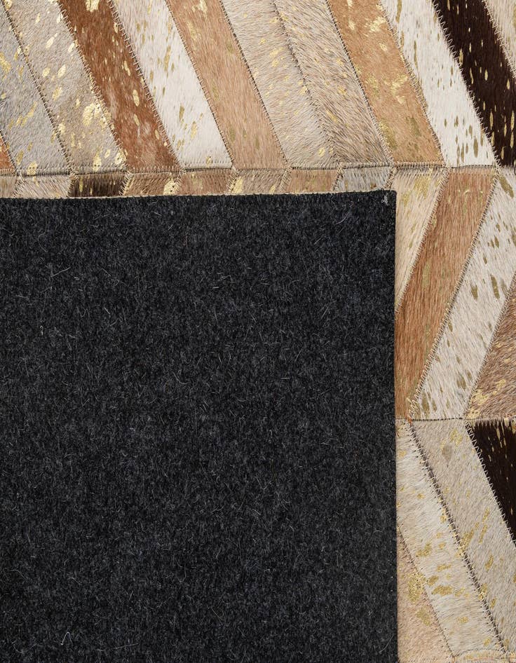 Detail image of  5' 2 x 8' 1 Cowhide - Patchwork Rug