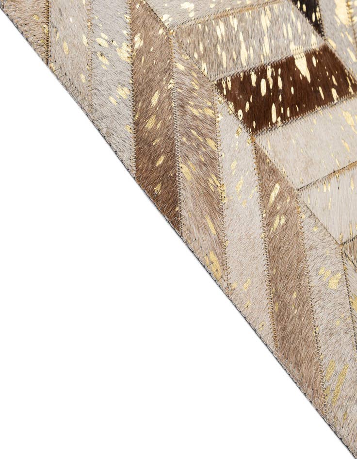 Detail image of  5' 1 x 8' 1 Cowhide - Patchwork Rug