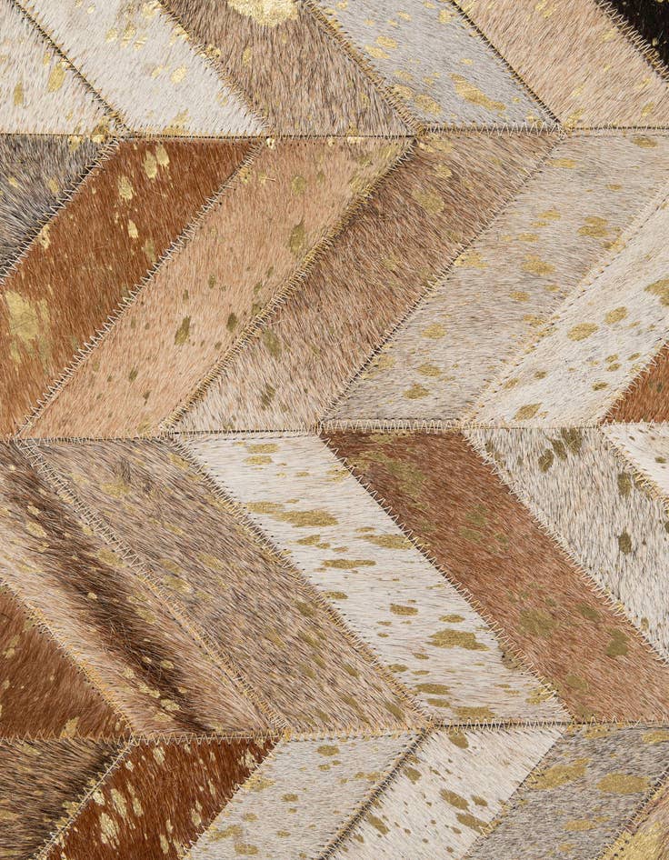 Detail image of  5' 1 x 8' 1 Cowhide - Patchwork Rug