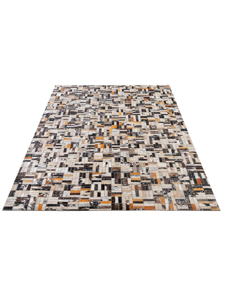 Detail image of  4' 11 x 7' 10 Cowhide - Patchwork Rug