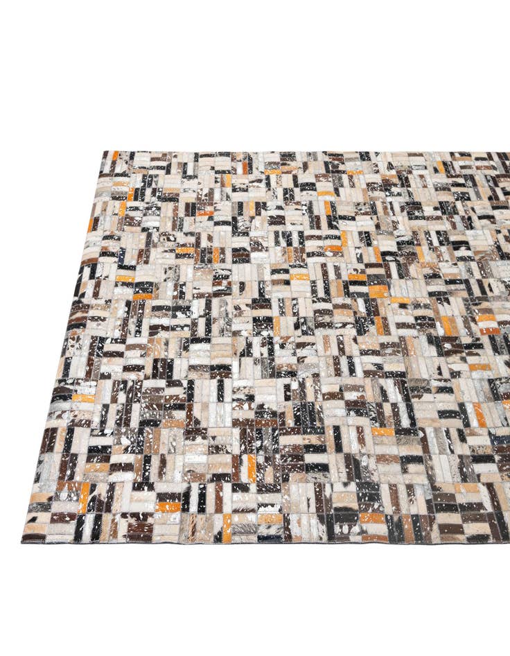Detail image of  4' 11 x 7' 10 Cowhide - Patchwork Rug