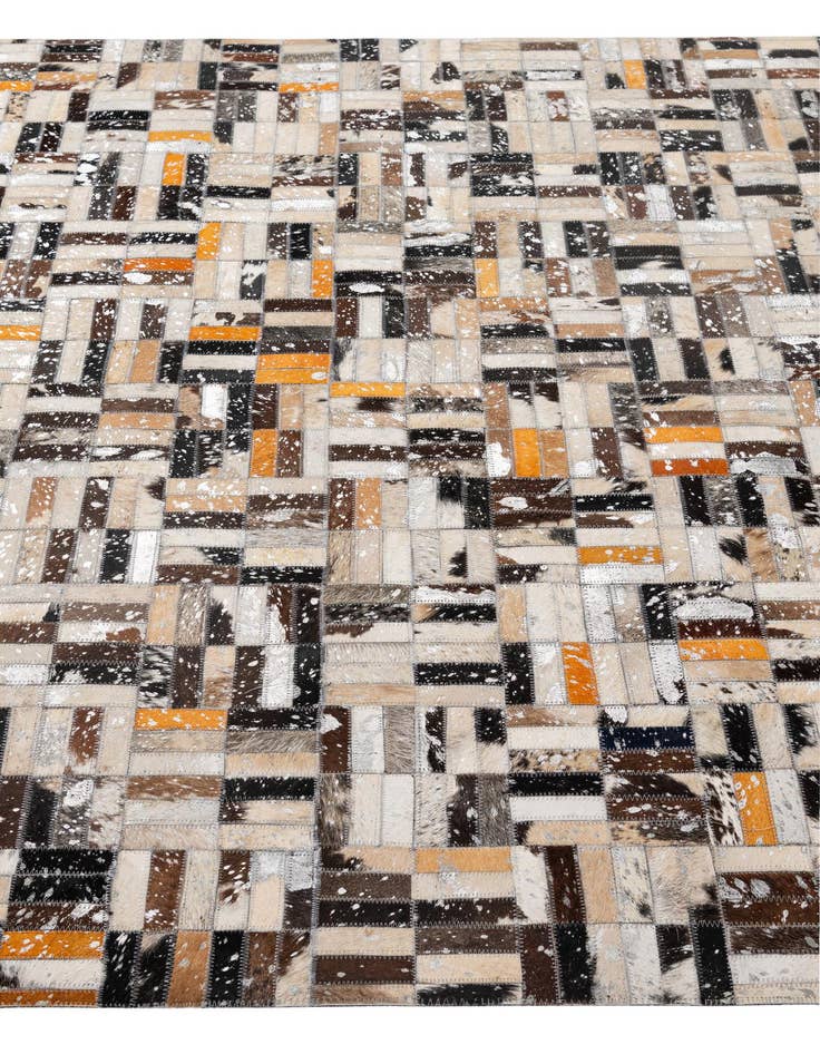 Detail image of  4' 11 x 7' 10 Cowhide - Patchwork Rug