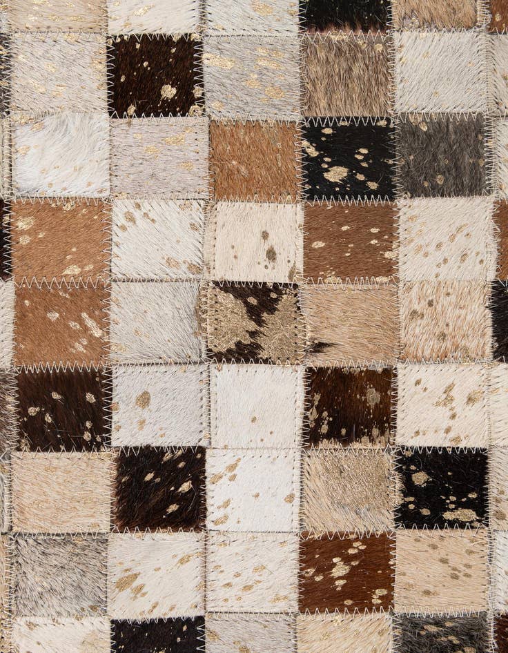 Detail image of  5' 1 x 8' 1 Cowhide - Patchwork Rug