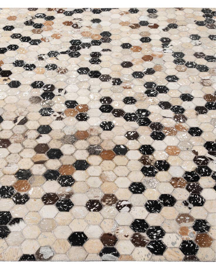 Detail image of  4' 11 x 7' 10 Cowhide - Patchwork Rug