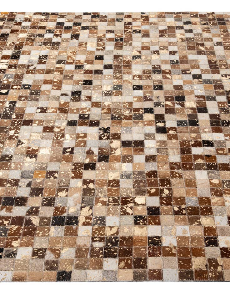 Detail image of  5' 1 x 7' 11 Cowhide - Patchwork Rug
