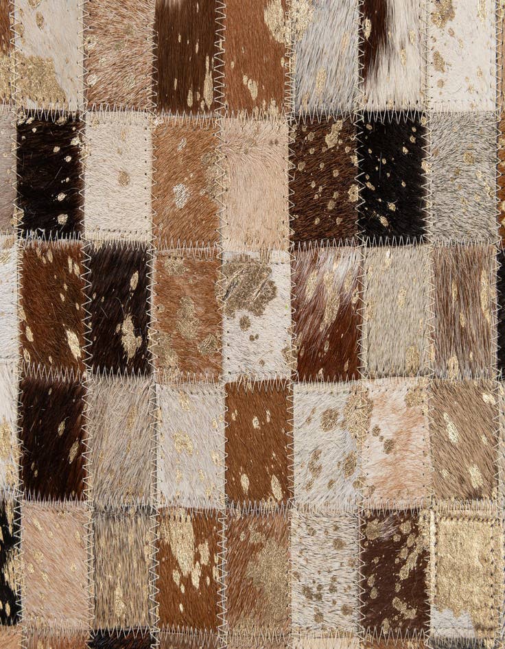 Detail image of  5' 1 x 7' 11 Cowhide - Patchwork Rug