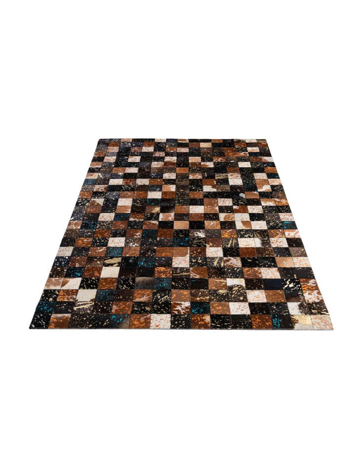 Detail image of  4' 11 x 7' 10 Cowhide - Patchwork Rug