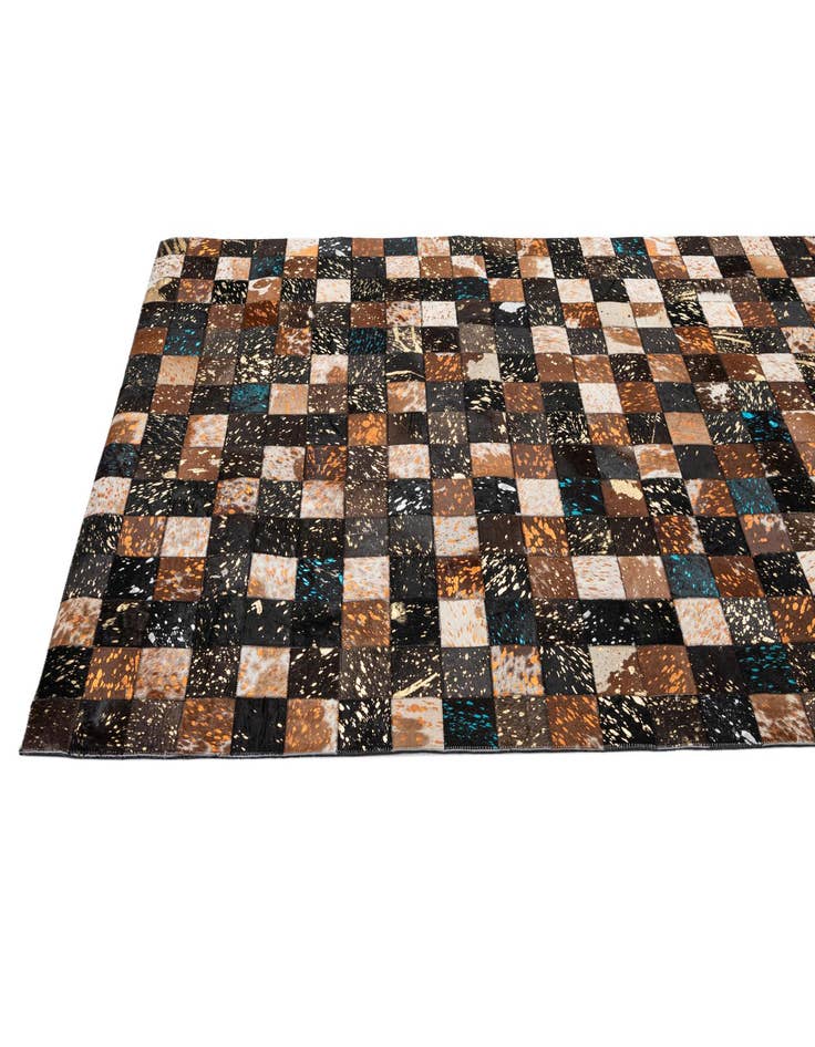 Detail image of  4' 11 x 7' 10 Cowhide - Patchwork Rug