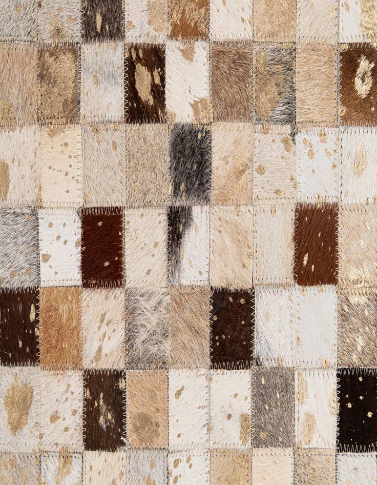 Detail image of  5' 1 x 8' 1 Cowhide - Patchwork Rug