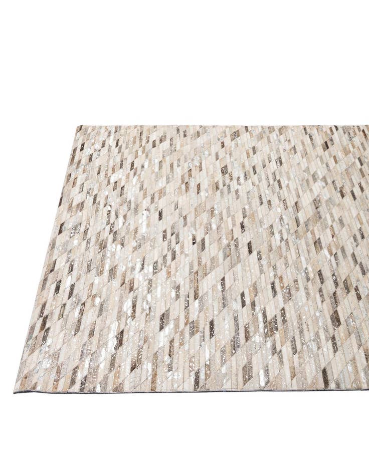 Detail image of  5' 1 x 7' 11 Cowhide - Patchwork Rug