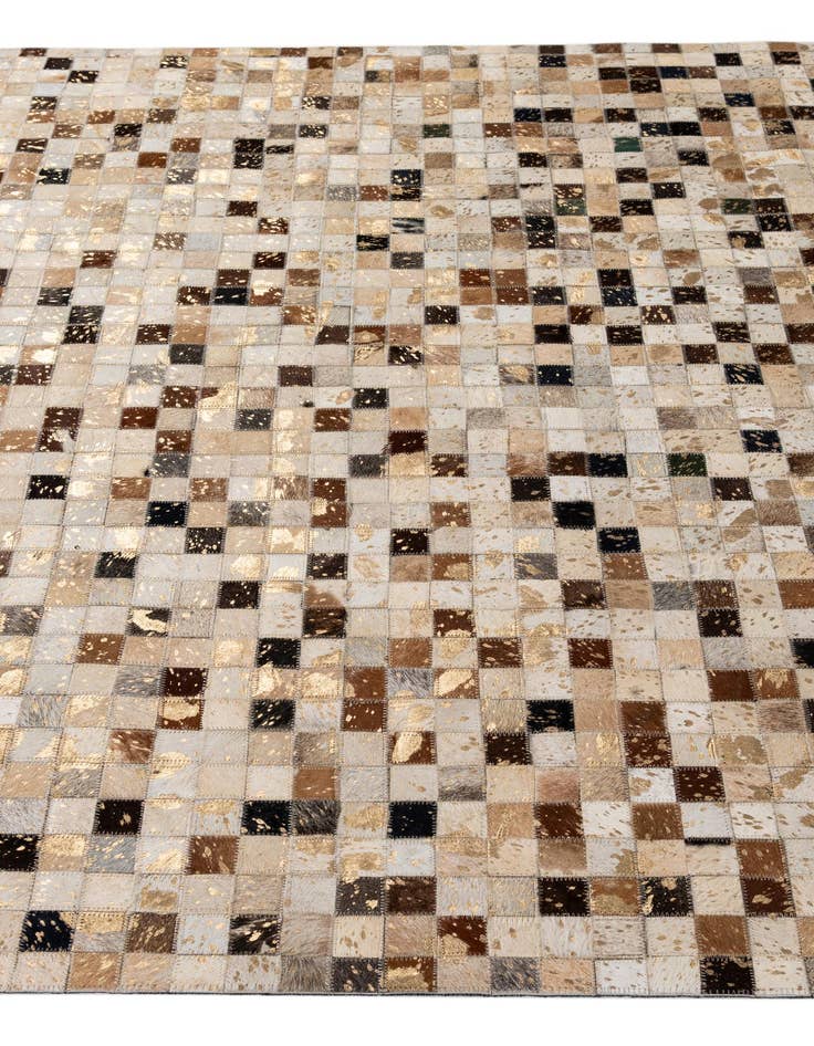 Detail image of  5' 2 x 8' 2 Cowhide - Patchwork Rug