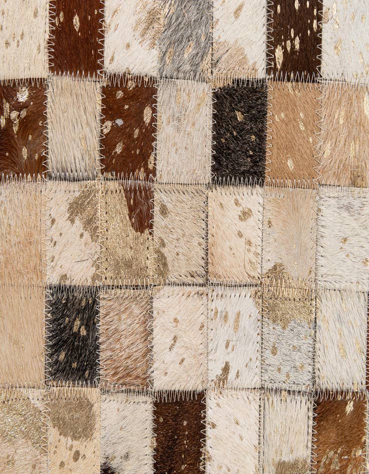 Detail image of  5' 2 x 8' 2 Cowhide - Patchwork Rug