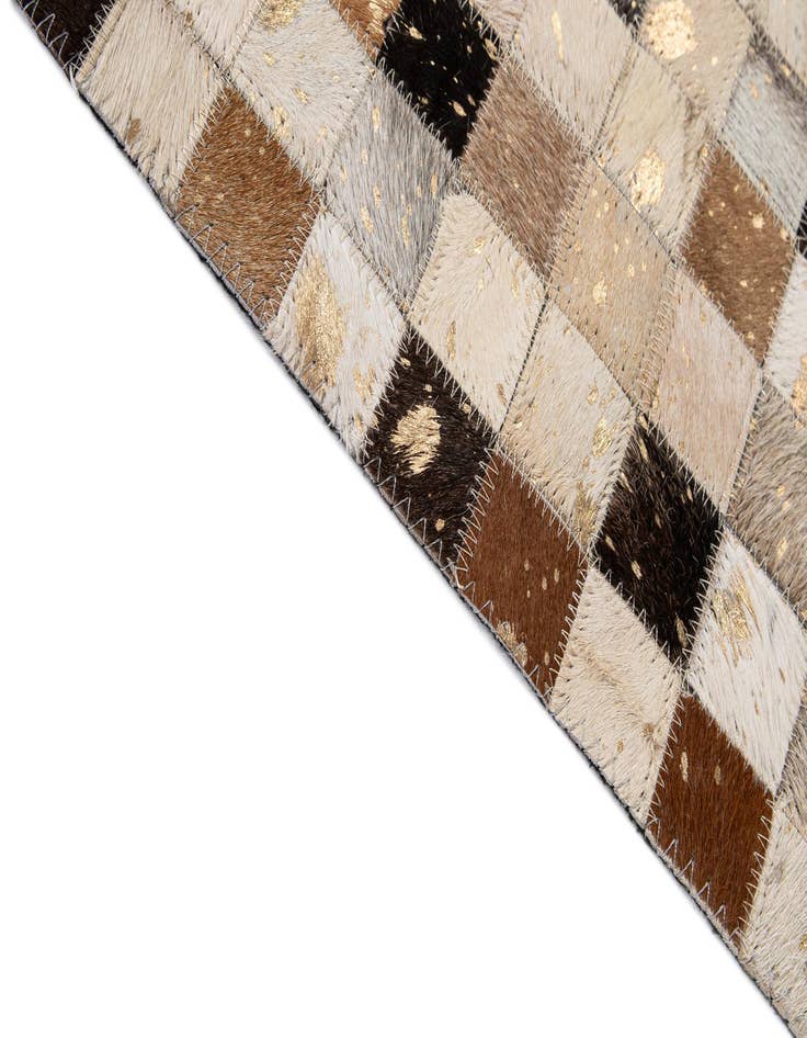 Detail image of  5' 2 x 8' 3 Cowhide - Patchwork Rug