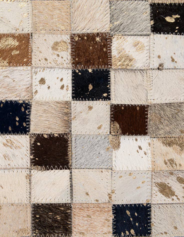 Detail image of  5' 2 x 8' 3 Cowhide - Patchwork Rug