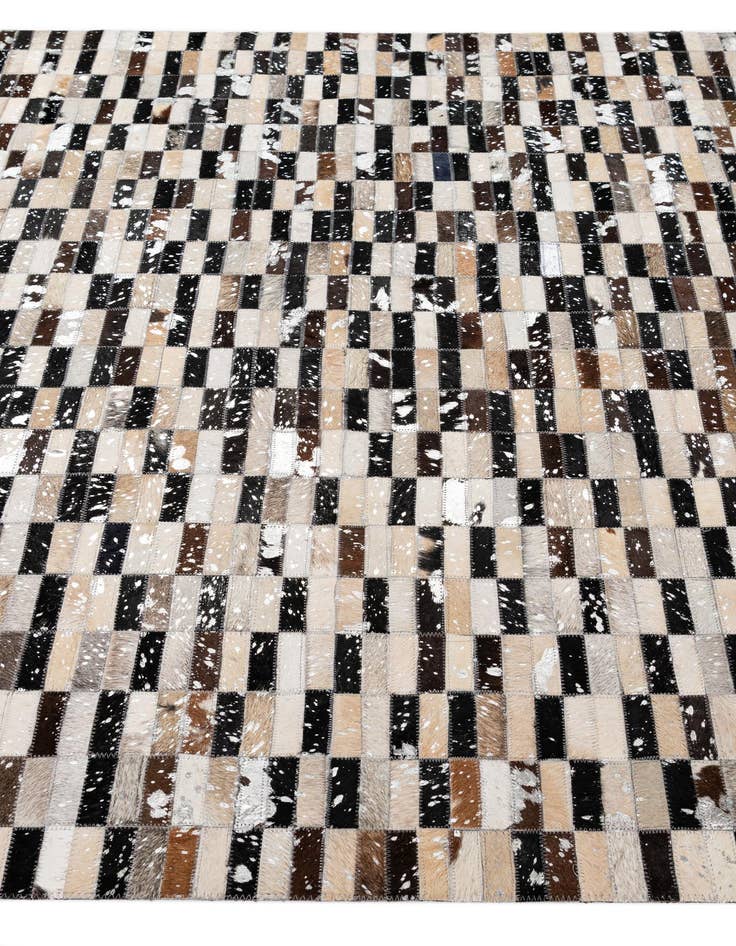 Detail image of  5' 3 x 8' 1 Cowhide - Patchwork Rug