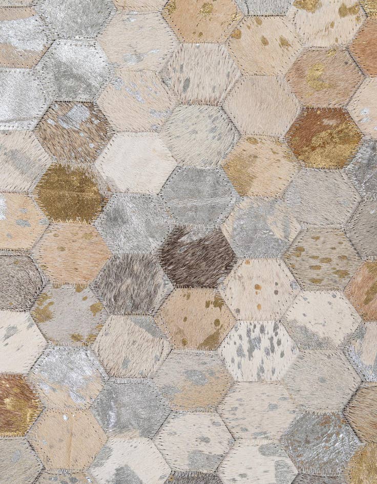 Detail image of  5' x 8' Cowhide - Patchwork Rug