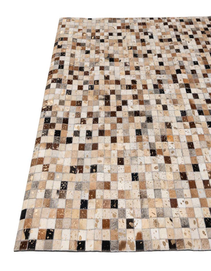 Detail image of  4' 11 x 7' 10 Cowhide - Patchwork Rug