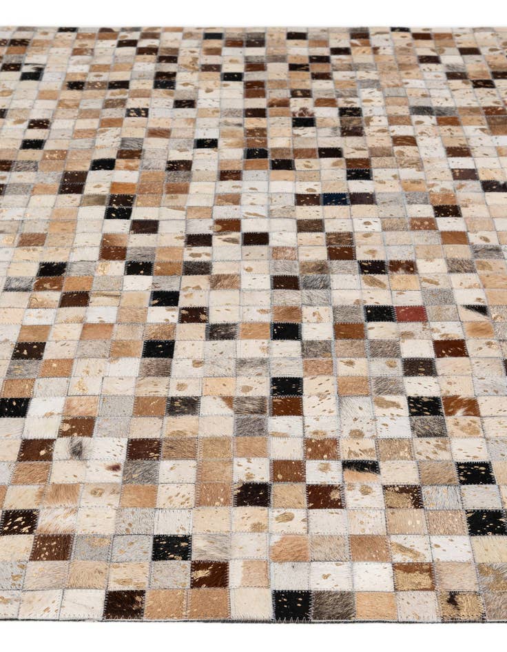 Detail image of  4' 11 x 7' 10 Cowhide - Patchwork Rug
