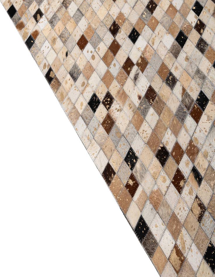 Detail image of  4' 11 x 7' 10 Cowhide - Patchwork Rug