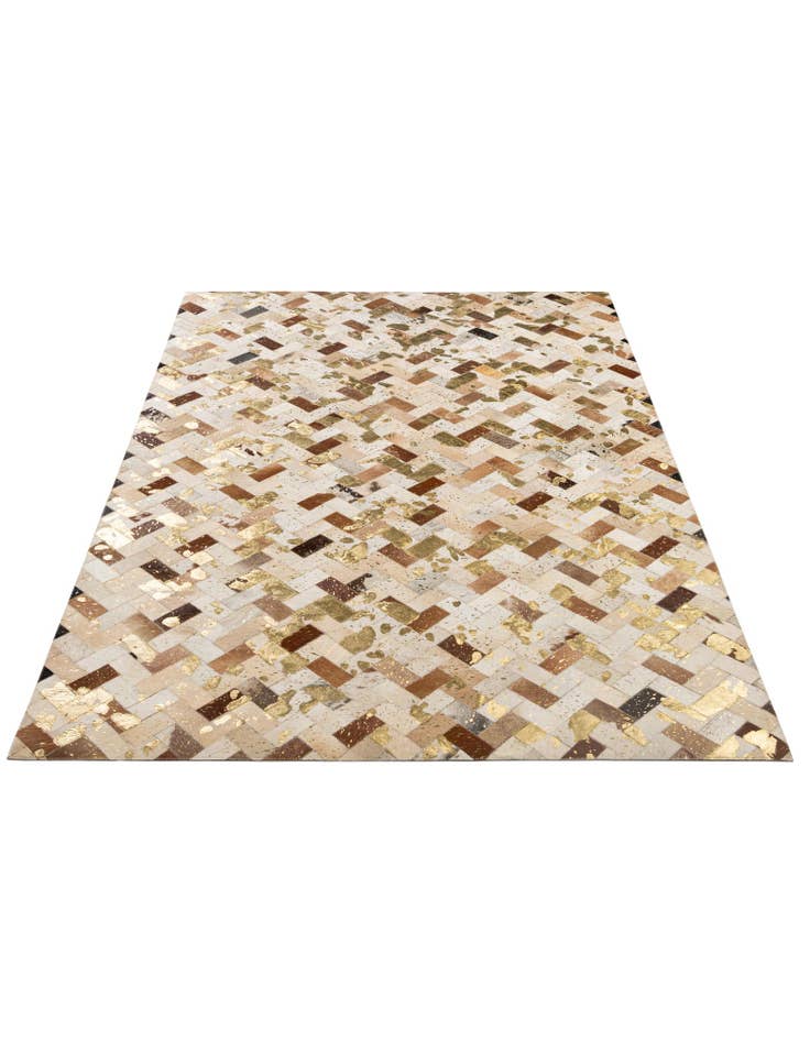 Detail image of  5' 1 x 7' 11 Cowhide - Patchwork Rug