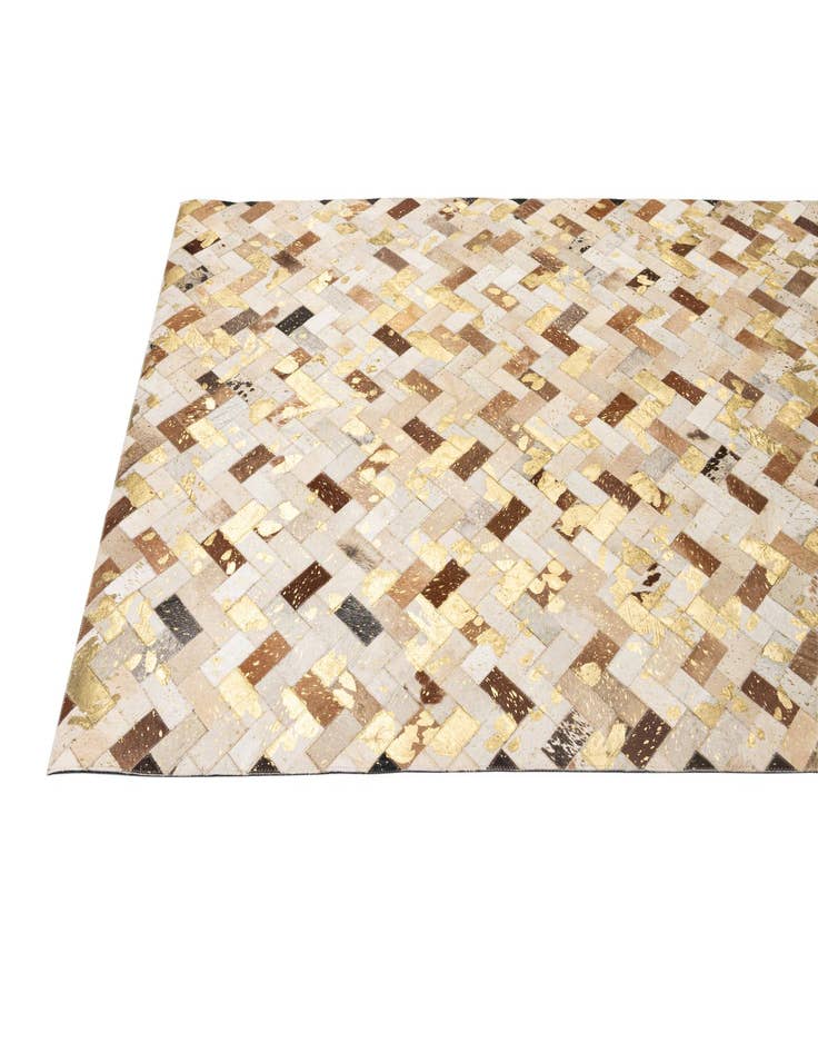 Detail image of  5' 1 x 7' 11 Cowhide - Patchwork Rug