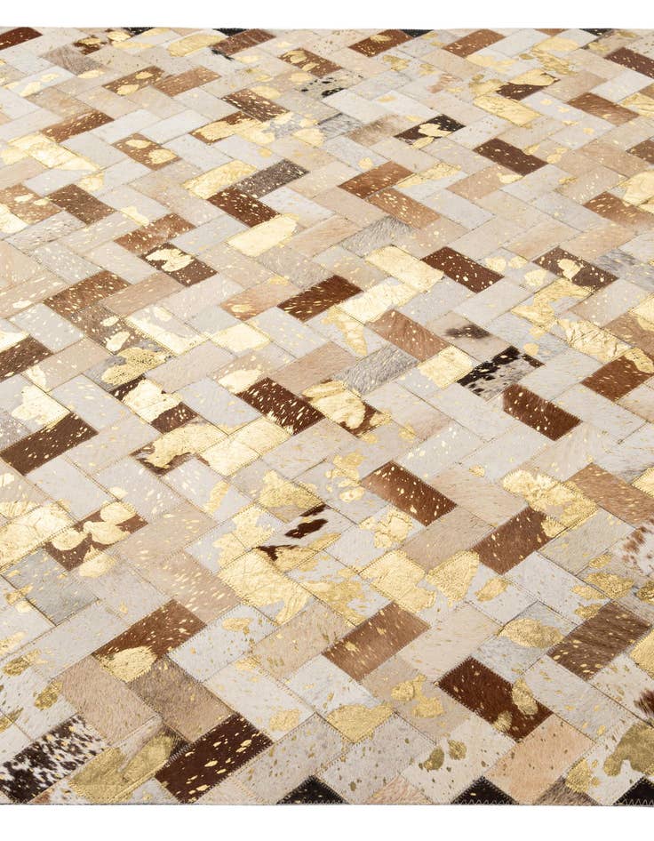 Detail image of  5' 1 x 7' 11 Cowhide - Patchwork Rug