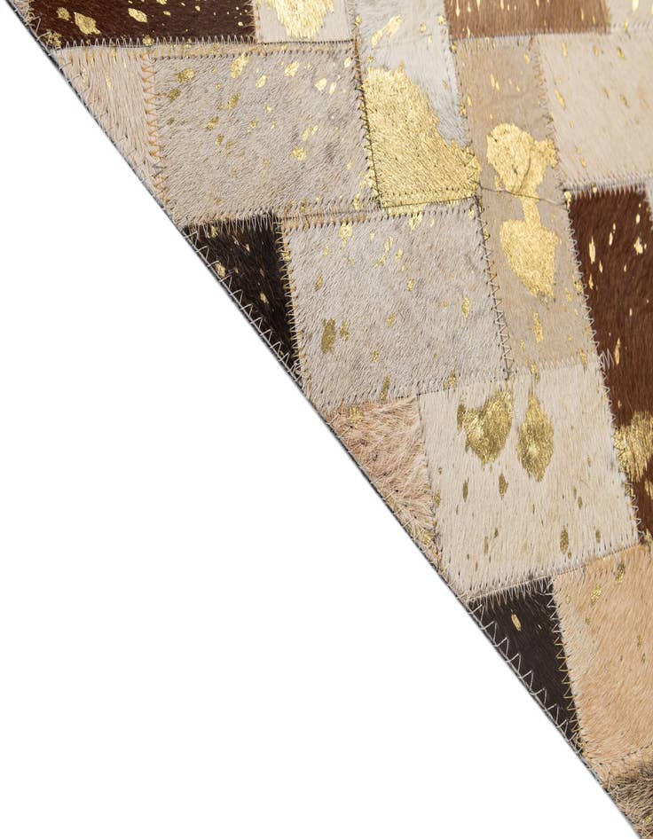 Detail image of  5' 1 x 7' 11 Cowhide - Patchwork Rug