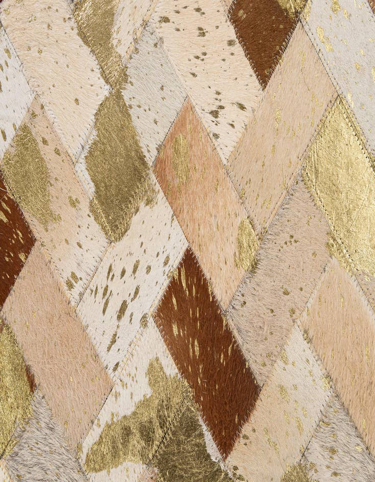 Detail image of  5' 1 x 7' 11 Cowhide - Patchwork Rug