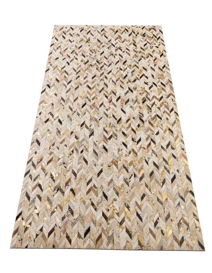 Detail image of  5' 2 x 7' 11 Cowhide - Patchwork Rug