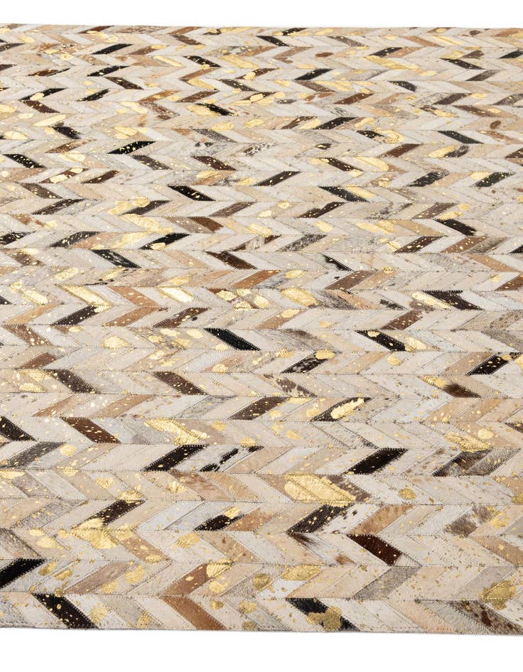 Detail image of  5' 2 x 7' 11 Cowhide - Patchwork Rug
