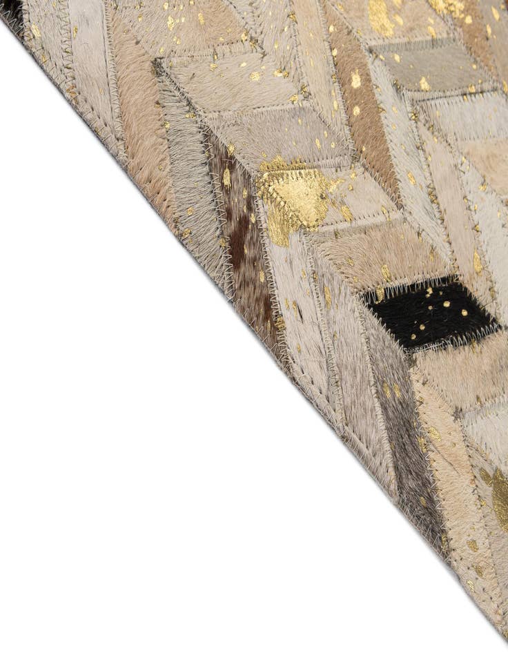 Detail image of  5' 2 x 7' 11 Cowhide - Patchwork Rug