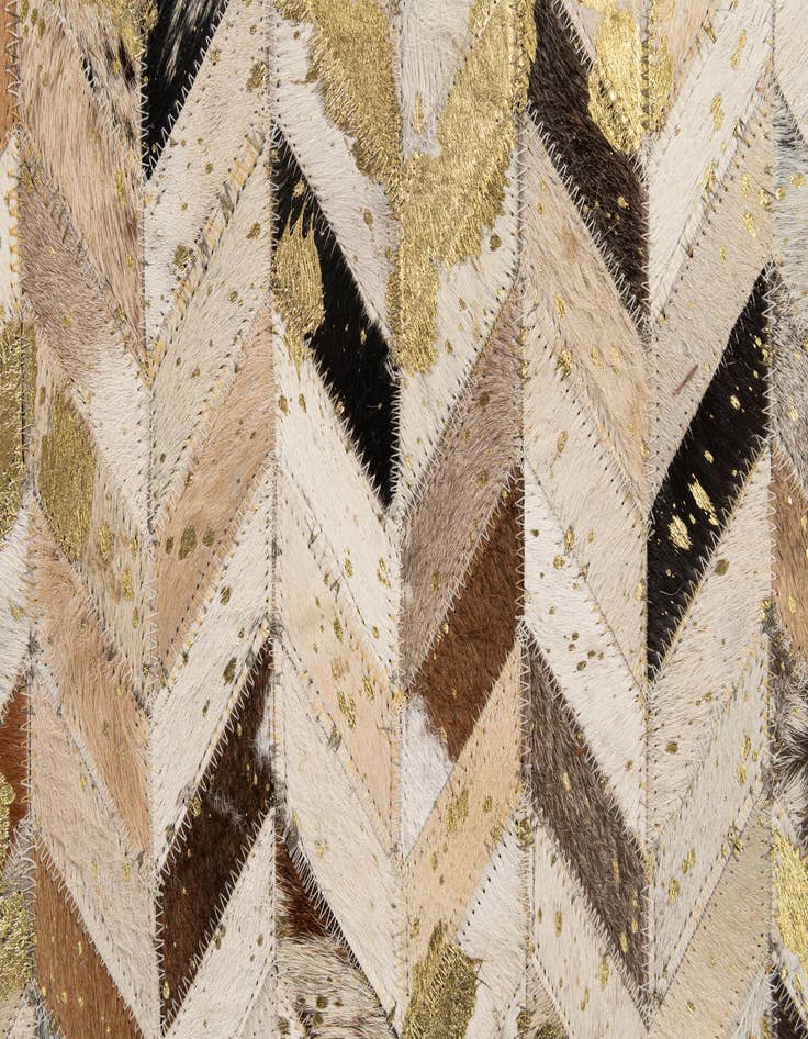 Detail image of  5' 2 x 7' 11 Cowhide - Patchwork Rug
