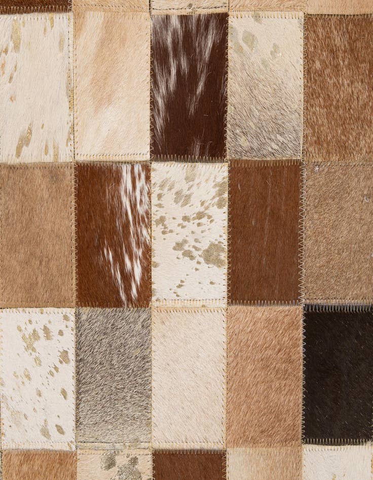 Detail image of  5' 1 x 8' 1 Cowhide - Patchwork Rug