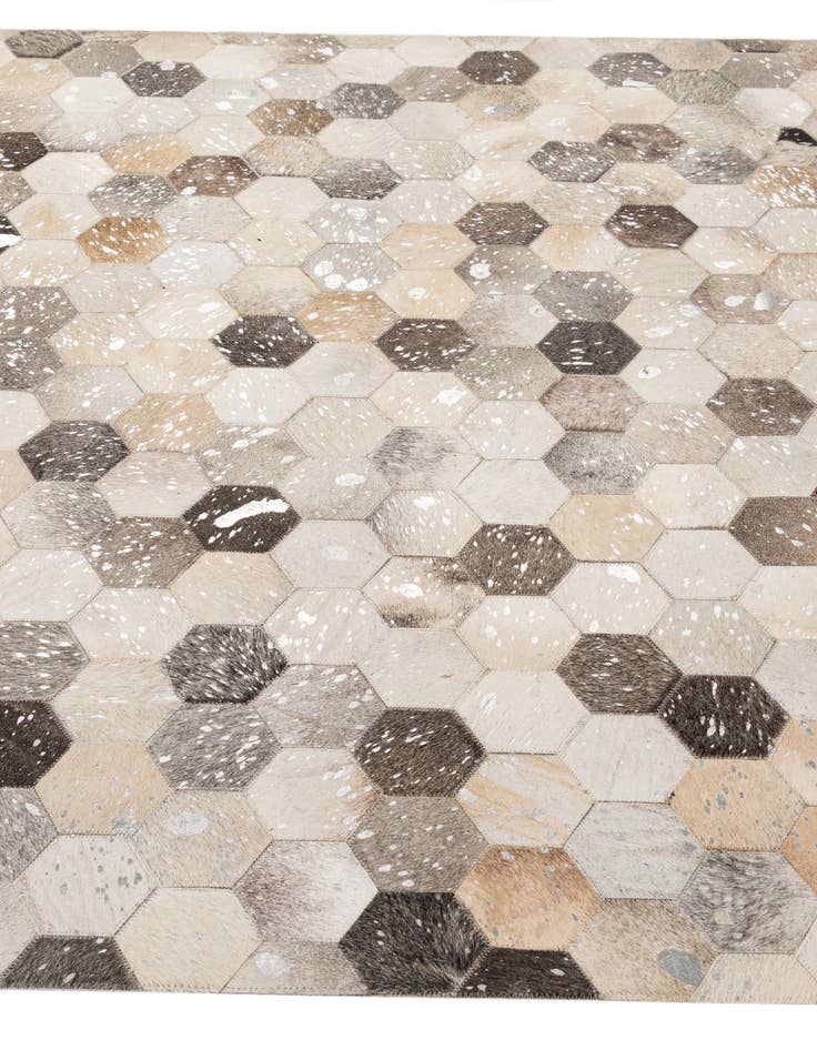 Detail image of  5' 1 x 8' Cowhide - Patchwork Rug