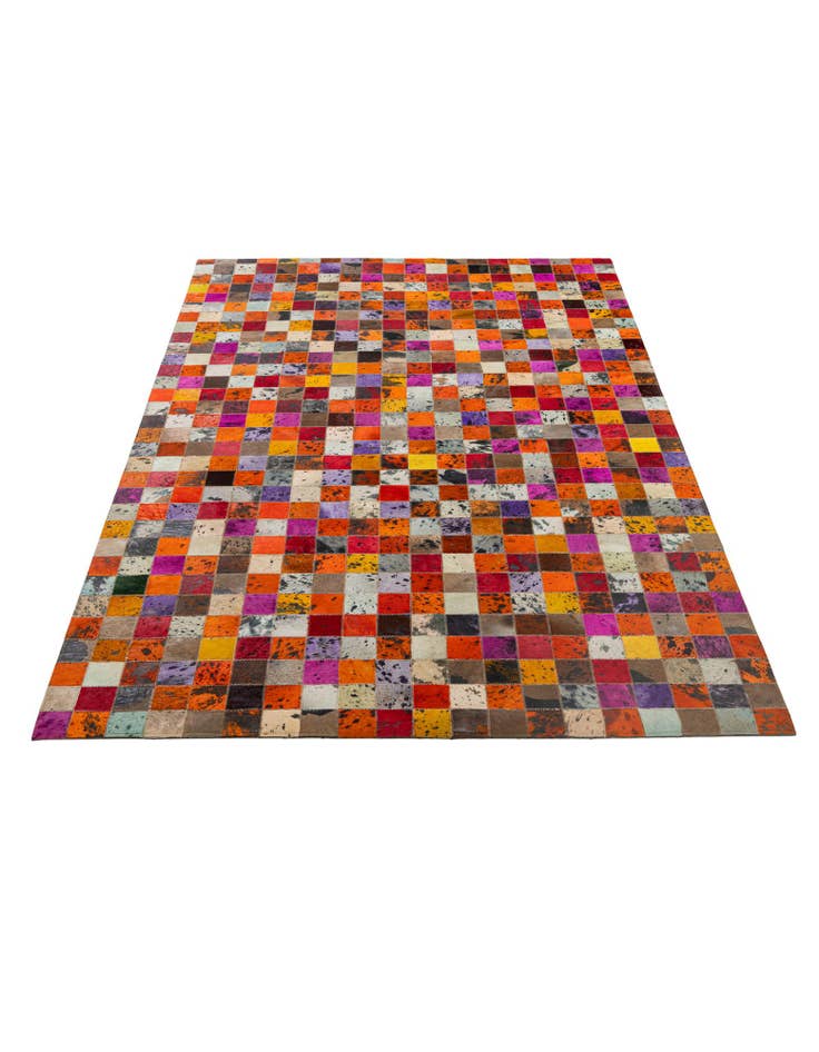 Detail image of  5' 1 x 7' 11 Cowhide - Patchwork Rug
