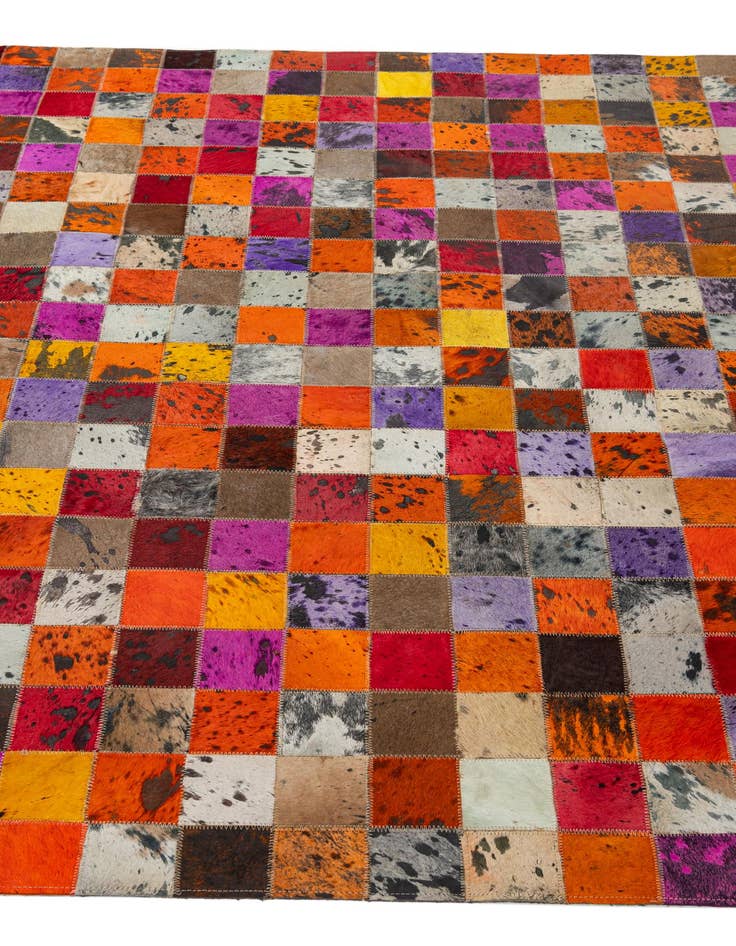 Detail image of  5' 1 x 7' 11 Cowhide - Patchwork Rug