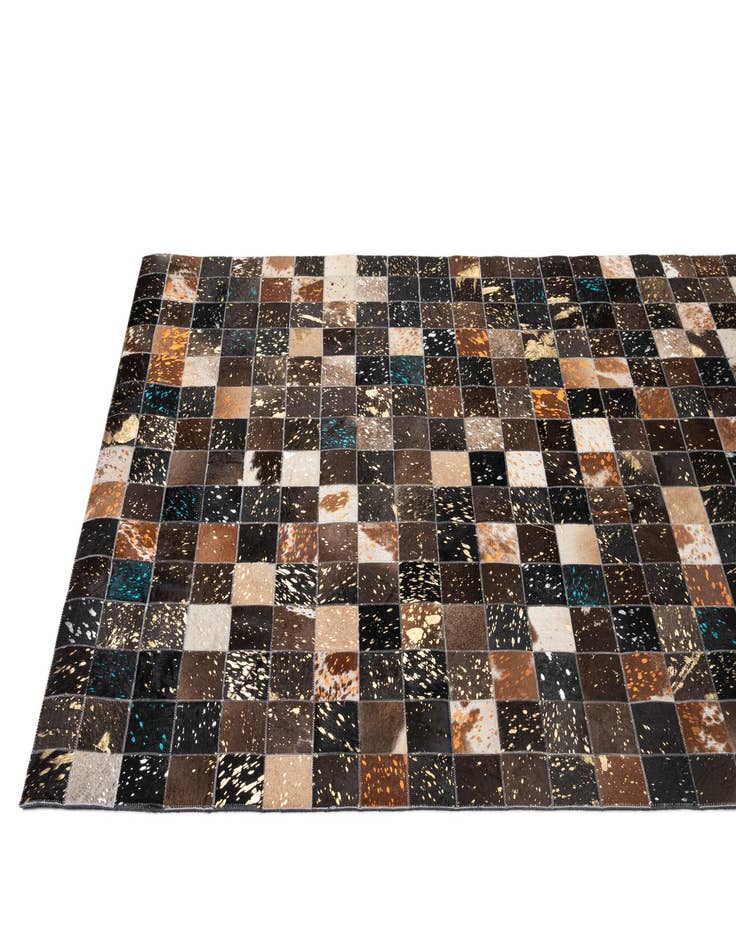 Detail image of  4' 11 x 7' 10 Cowhide - Patchwork Rug
